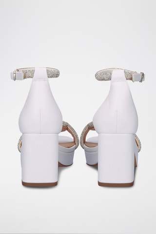 Sandales à talons - Argenté et blanc