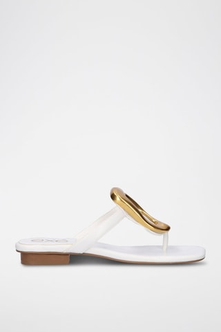 Tongs Orm - Doré et blanc