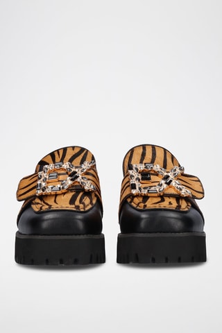 Mocassins plateformes - Orange et noir