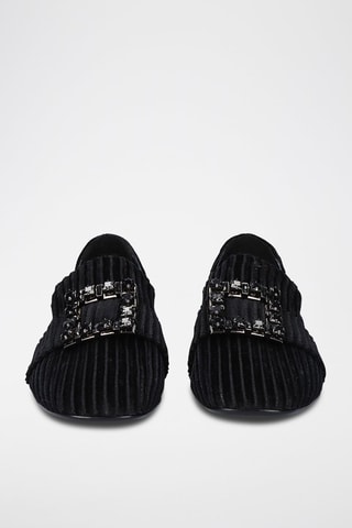 Mocassins à talons montants en cuir - Noir