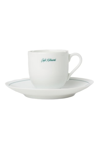 Taza y platillo de porcelana