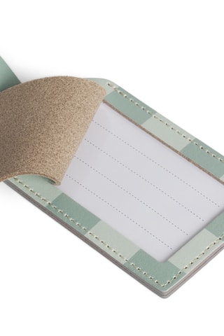 Etiqueta para maletas de piel - Verde claro