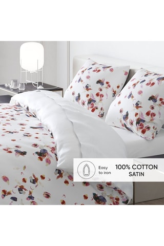 Taie de traversin en satin de coton 80 fils/cm² Aurore - Blanc