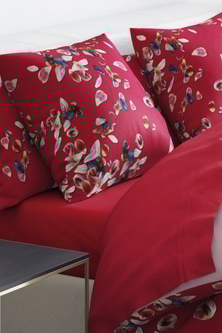 Drap-housse en satin de coton 200 fils/cm² Aurore - Rouge