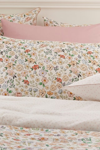 Drap-housse en satin de coton 200 fils/cm² Points Polka - Blanc