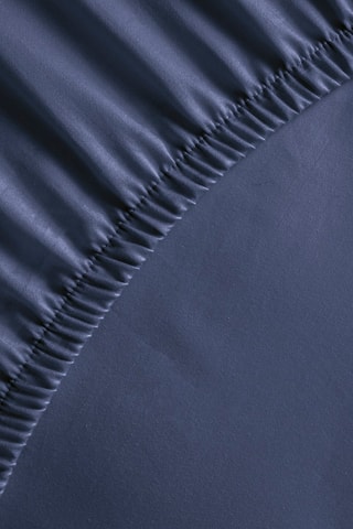 Drap-housse en satin de coton 80 fils/cm² - Bleu