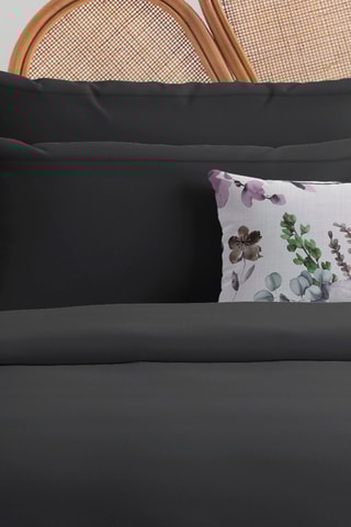 2 taies d'oreiller en satin de coton 80 fils/cm² - Noir