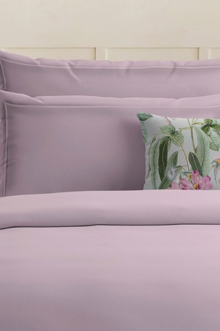 2 taies d'oreiller en satin de coton 80 fils/cm² - Lilas