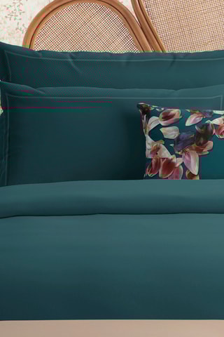 2 taies d'oreiller en satin de coton 80 fils/cm² - Bleu