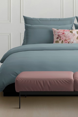 2 taies d'oreiller en satin de coton 80 fils/cm² - Bleu