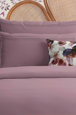 2 taies d'oreiller en satin de coton 80 fils/cm² - Lilas