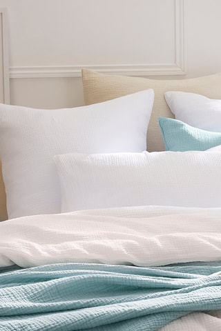 2 taies d'oreiller en gaze de coton 85 fils/cm² Uni - Blanc