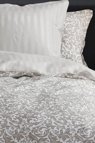 Parure de couette en satin de coton 80 fils/cm² - Taupe