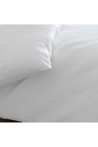 Parure de couette en satin de coton 200 fils/cm² Uni - Blanc