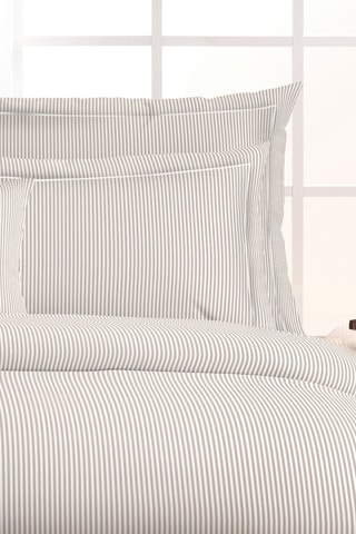 Parure de couette en satin de coton 80 fils/cm² Saclay - Taupe