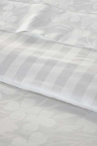 Parure de couette en satin de coton 120 fils/cm² Jacquard Petites Fleurs - Blanc
