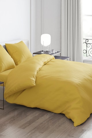 Parure de couette en satin de coton 80 fils/cm² Uni - Ocre