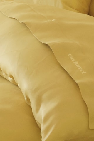 Parure de couette en satin de coton 80 fils/cm² Uni - Ocre