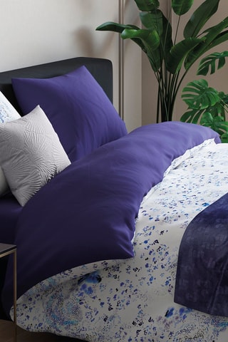 Parure de couette en percale de coton Frisson - Bleu marine