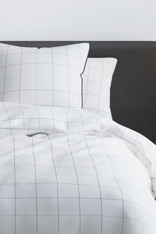 Parure de couette en satin de coton 200 fils/cm² Caren - Blanc