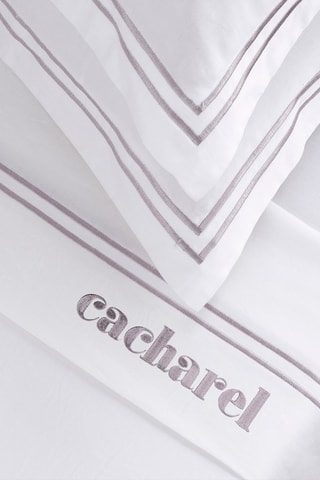 Parure de couette en satin de coton 80 fils/cm² La Rochelle - Gris clair et blanc