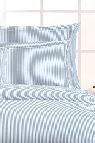 Drap plat en satin de coton 80 fils/cm² Saclay - Ciel