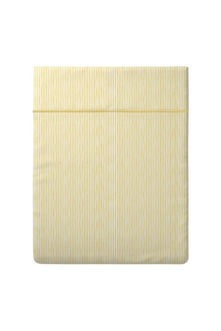 Drap plat en satin de coton 80 fils/cm² Rayures - Jaune