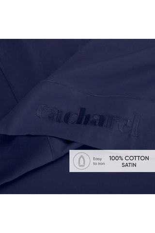 Drap plat en satin de coton 80 fils/cm² - Bleu