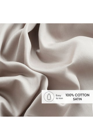 Drap plat en satin de coton 80 fils/cm² - Taupe