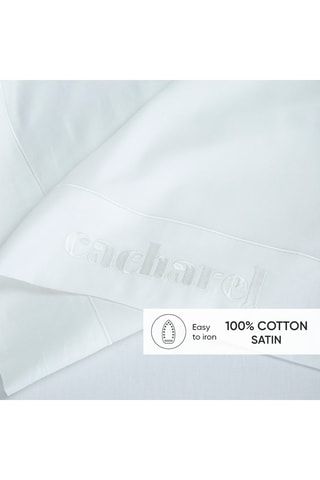 Drap plat en satin de coton 80 fils/cm² - Blanc