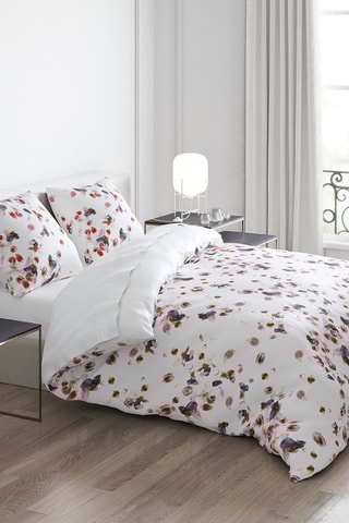 Drap plat en satin de coton 80 fils/cm² Aurore - Blanc