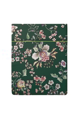 Drap plat en satin de coton 80 fils/cm² Jardin Secret - Vert