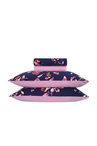 Parure de draps en satin de coton 80 fils/cm² Aurore - Lilas