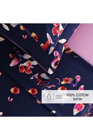 Parure de draps en satin de coton 80 fils/cm² Aurore - Lilas