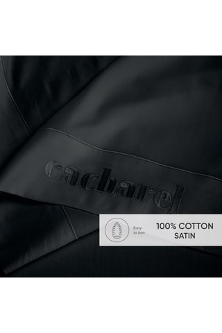 Parure de draps en satin de coton 80 fils/cm² - Noir