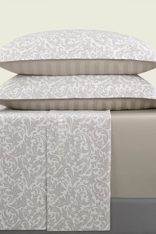 Parure de draps en satin de coton 200 fils/cm² Romanesque - Taupe