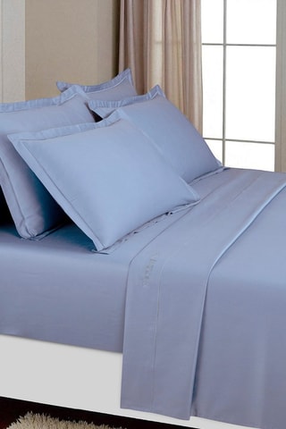 Parure de draps en satin de coton 80 fils/cm² - Bleu cobalt