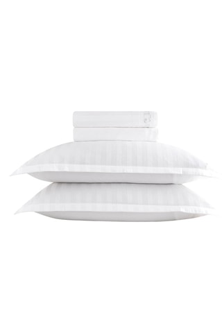 Parure de draps en satin de coton 80 fils/cm² - Blanc