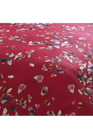 Housse de couette en satin de coton 200 fils/cm² Aurore - Rouge et rose