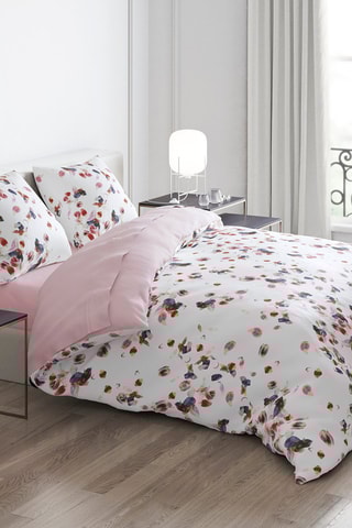 Housse de couette en satin de coton 80 fils/cm² Aurore - Blanc