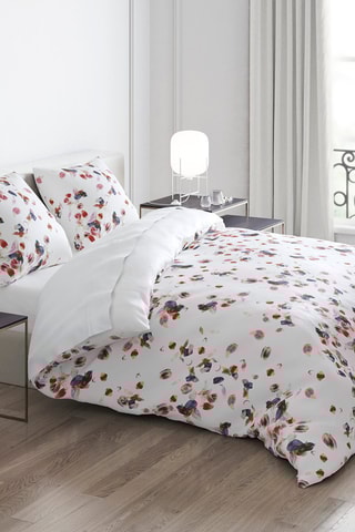 Housse de couette en satin de coton 80 fils/cm² Aurore - Blanc