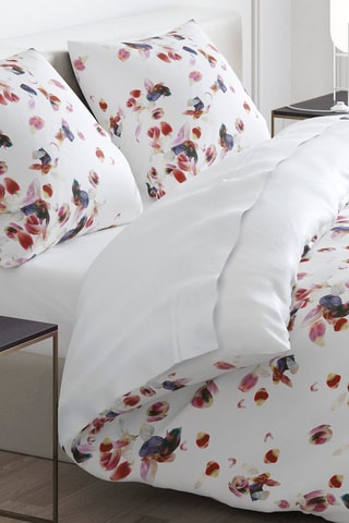 Housse de couette en satin de coton 80 fils/cm² Aurore - Blanc