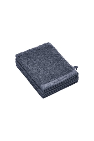 4 gants de toilette - Bleu-gris