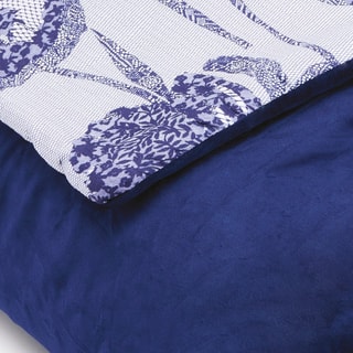 Boutis en satin de coton 200 fils/cm² Lace - Bleu marine et blanc