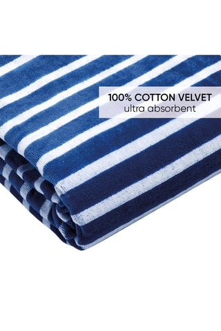 Serviette de plage Océane - Bleu foncé - 90 x 180 cm