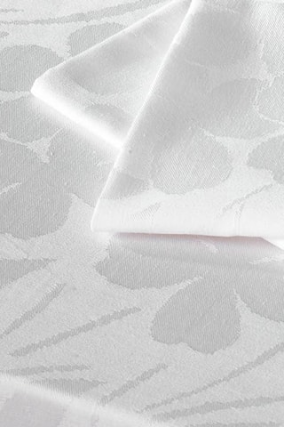 4 serviettes Jacquard Petites Fleurs - Blanc - 50 x 50 cm