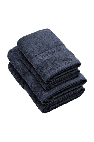 2 serviettes de toilette et 2 draps de douche - Bleu marine