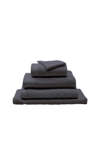 2 serviettes de toilette en satin de coton - Gris foncé - 50 x 100 cm