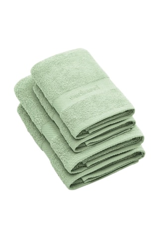 2 serviettes de toilette et 2 draps de douche - Vert prairie
