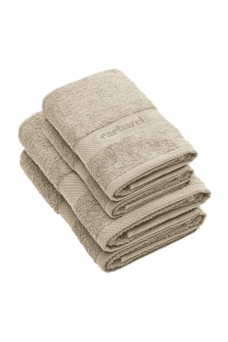 2 serviettes de toilette et 2 draps de douche - Taupe